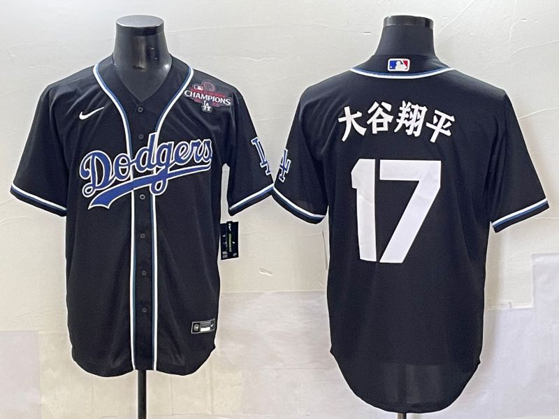 Men 2025 Los Angeles Dodgers #17 Ohtani Black Three generations Fashion Nike MLB Jersey style 7047
